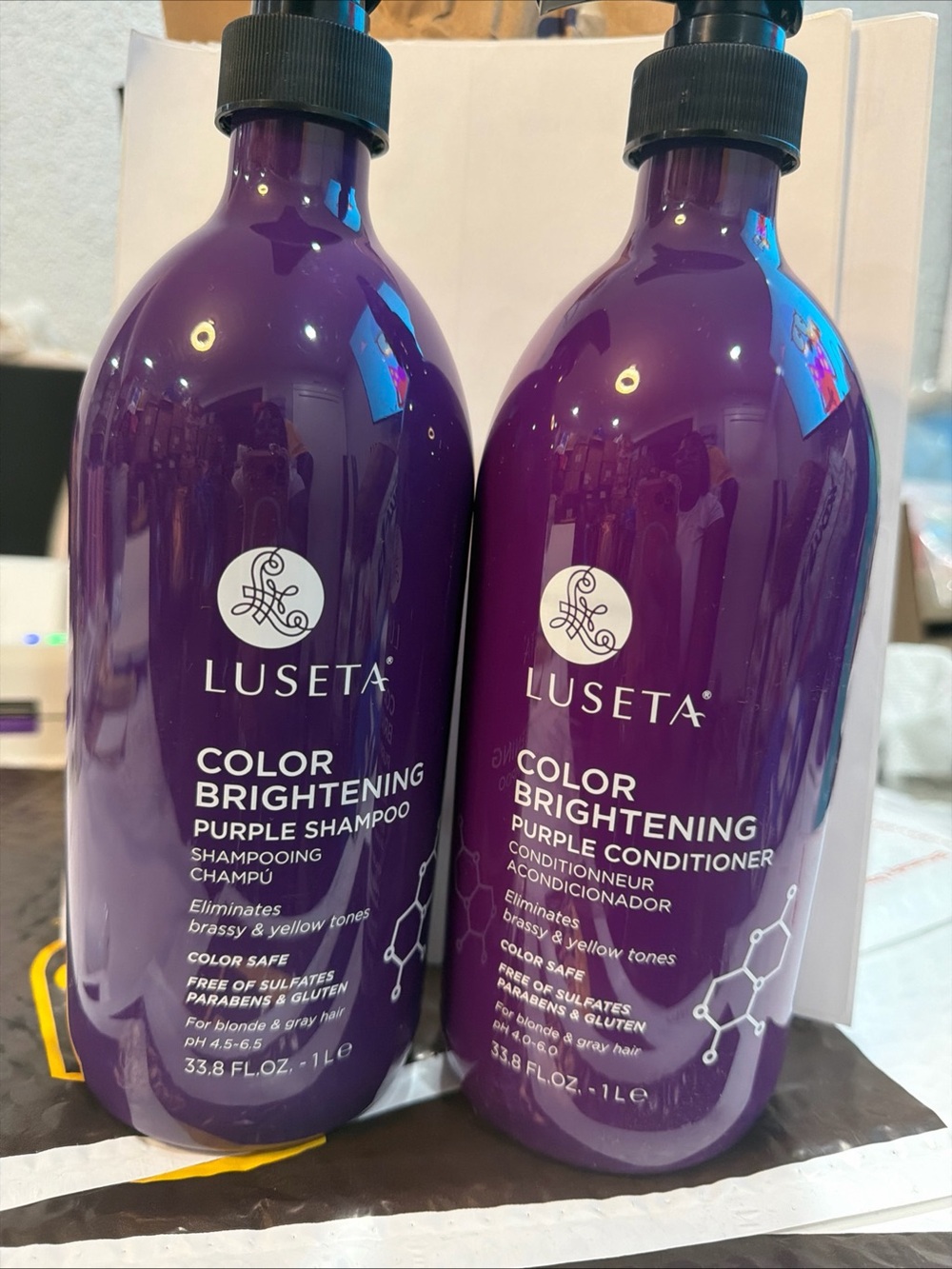 Luseta Purple Shampoo & Conditioner Duo Set 33.8oz Blonde Toning Hair Care NEW